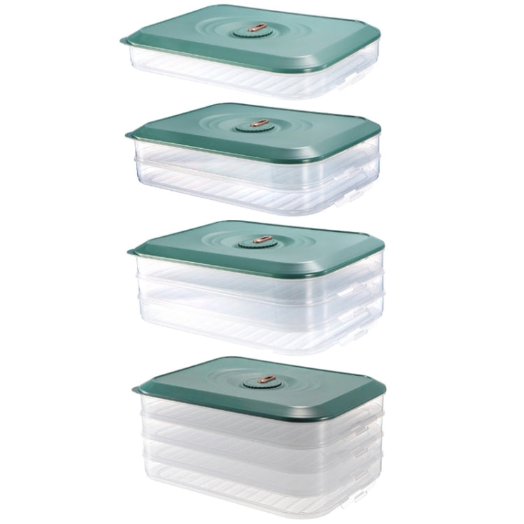 Household Refrigerator Freezer Large Capacity Dumpling Box, Capacity: Three Layers (Green)