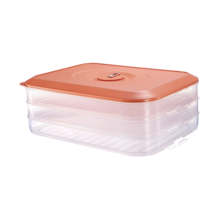 Household Refrigerator Freezer Large Capacity Dumpling Box, Capacity: Three Layers (Orange)