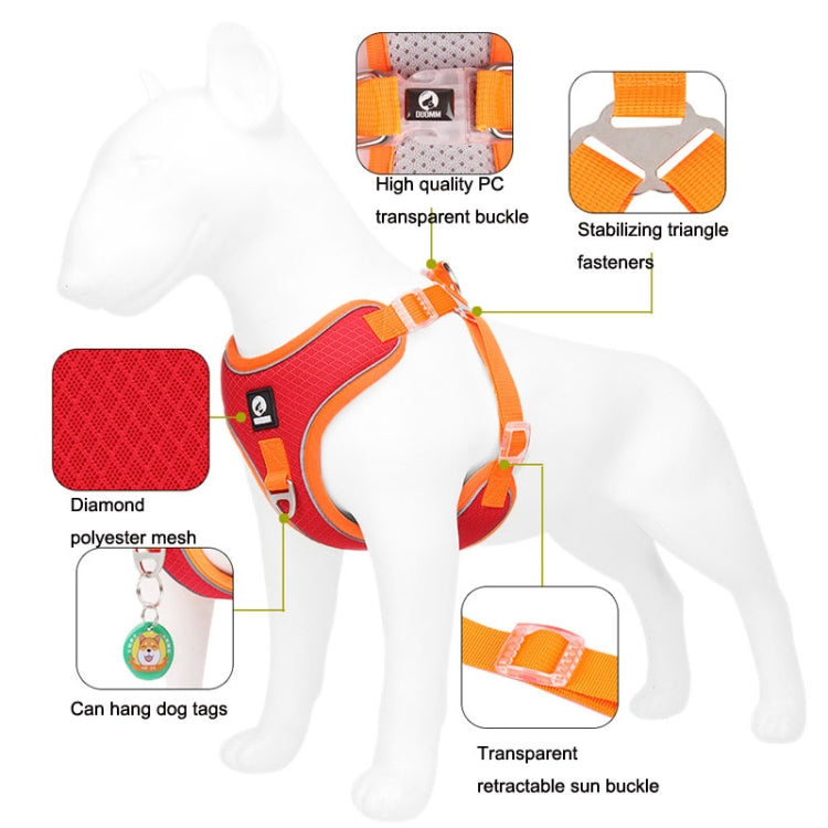 HT-518 Pet Chest Harness Vest Large Dog Chest Harness Reflective Lead Rope