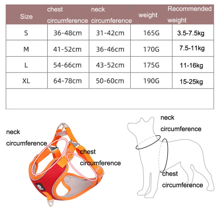 HT-518 Pet Chest Harness Vest Large Dog Chest Harness Reflective Lead Rope