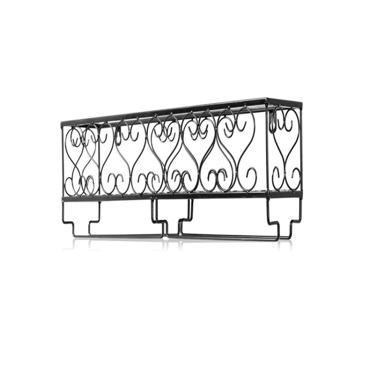 Household Retro Goblet Hanging Drain Rack, Color: Black 25x10x17cm