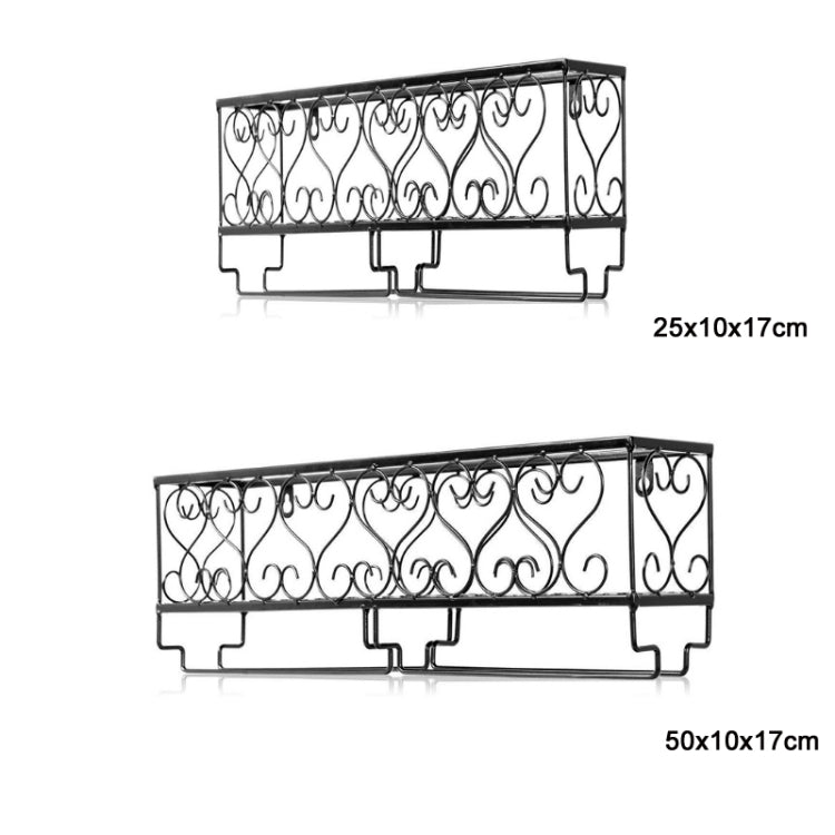 Household Retro Goblet Hanging Drain Rack, Color: Black 25x10x17cm