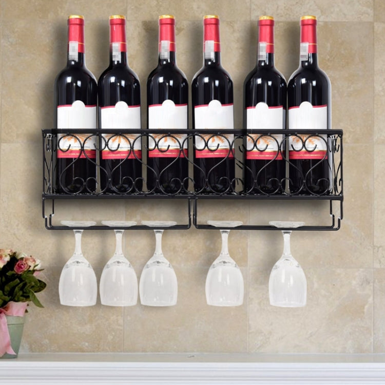 Household Retro Goblet Hanging Drain Rack, Color: Black 25x10x17cm