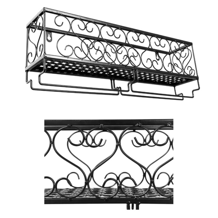 Household Retro Goblet Hanging Drain Rack, Color: Black 50x10x17cm