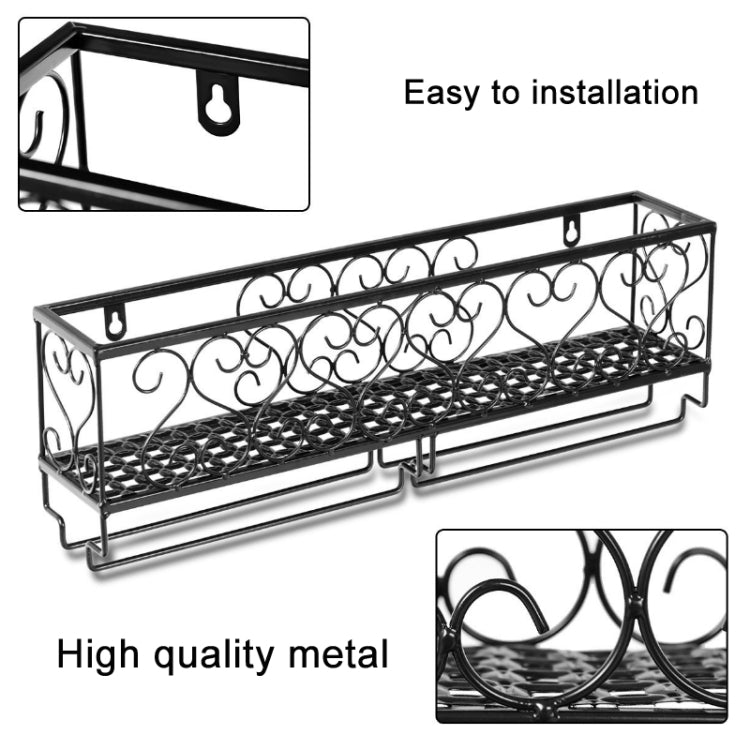 Household Retro Goblet Hanging Drain Rack, Color: Black 50x10x17cm