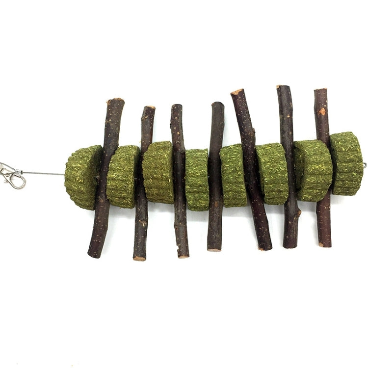 2 PCS Rabbit Hamster Guinea Pig Grass Pie Apple Branch Molar Skewers