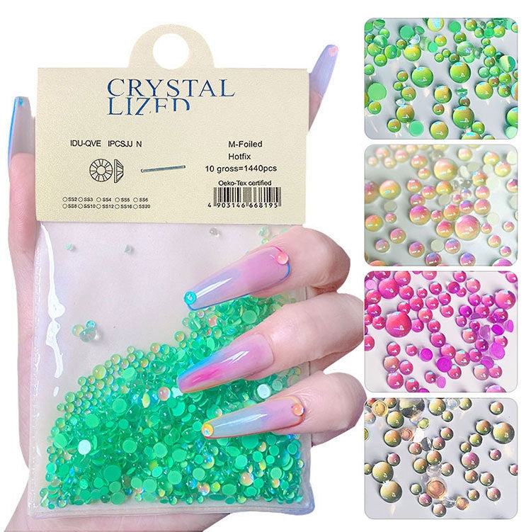 SP0444 1440Pcs/Pack Mermaid Symphony Nail Flat Bottom Drills