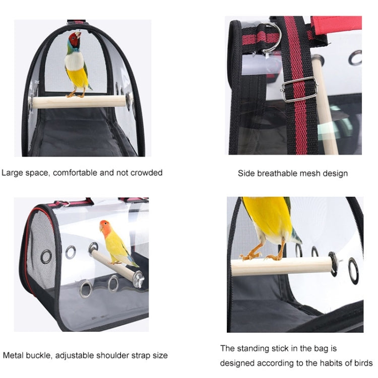 Transparent Ventilation With Wooden Standing Stick Bird Cage Small Pet Out Bag, Specification: S