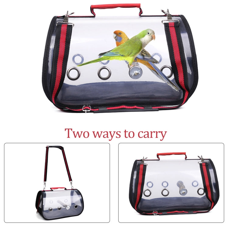 Transparent Ventilation With Wooden Standing Stick Bird Cage Small Pet Out Bag, Specification: S