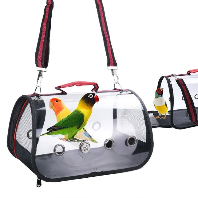 Transparent Ventilation With Wooden Standing Stick Bird Cage Small Pet Out Bag, Specification: S