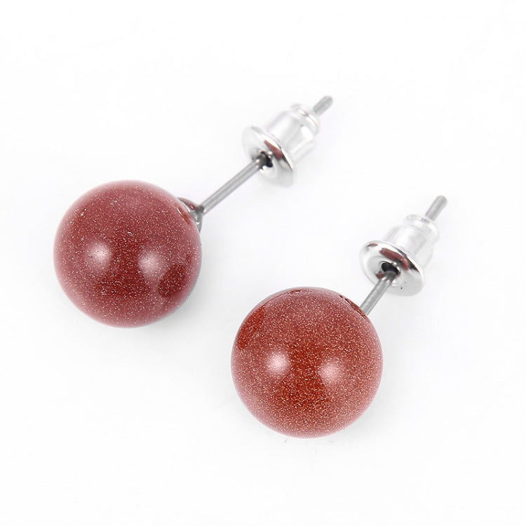5 Pairs DIY Simple Round Natural Agate Stone Women All-match Stud Earrings