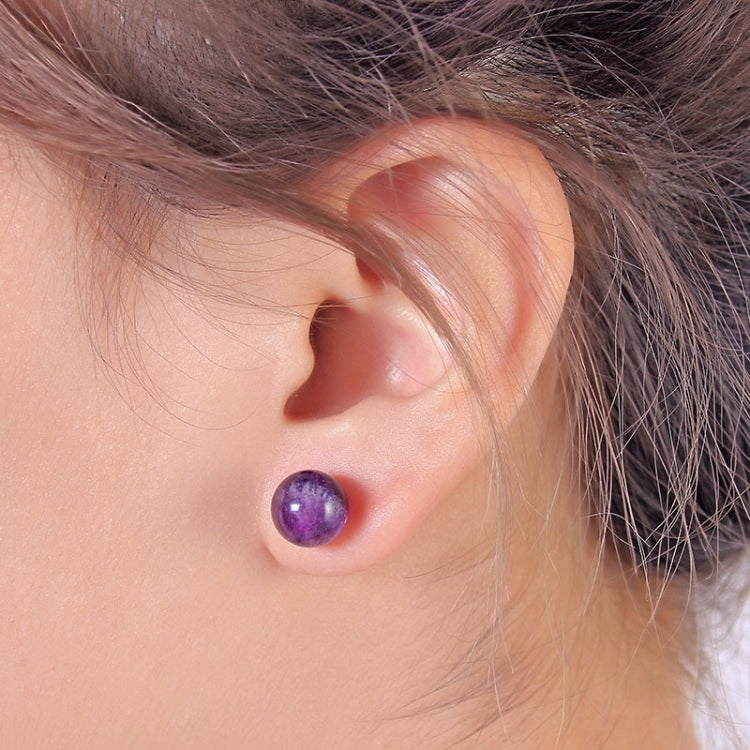 5 Pairs DIY Simple Round Natural Agate Stone Women All-match Stud Earrings