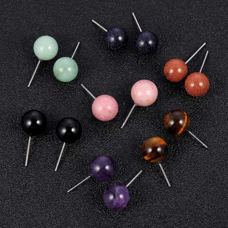 5 Pairs DIY Simple Round Natural Agate Stone Women All-match Stud Earrings