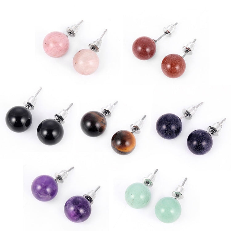 5 Pairs DIY Simple Round Natural Agate Stone Women All-match Stud Earrings