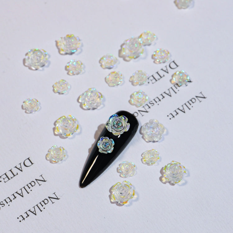 5 Packs SP0473 30Pcs/Pack 3D Camellia Nail Art Decorative Rhinestones