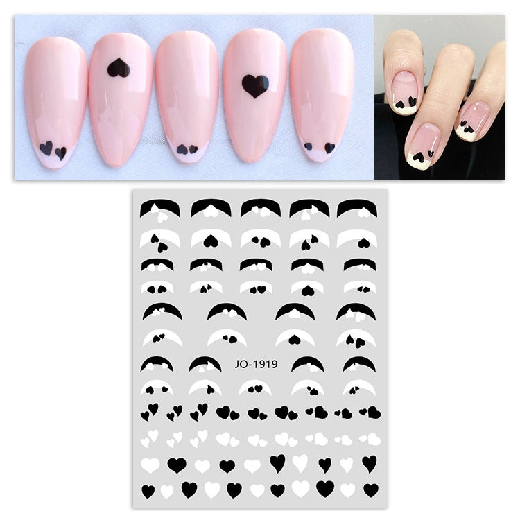 10 PCS TZ0326 Heart Nail Art Waterproof Sticker with Adhesive