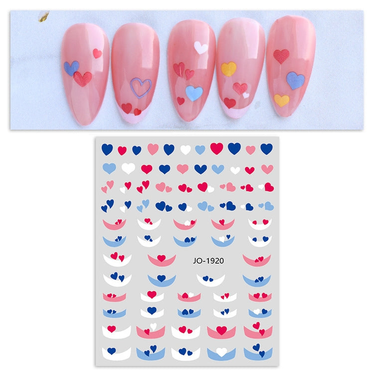 10 PCS TZ0326 Heart Nail Art Waterproof Sticker with Adhesive