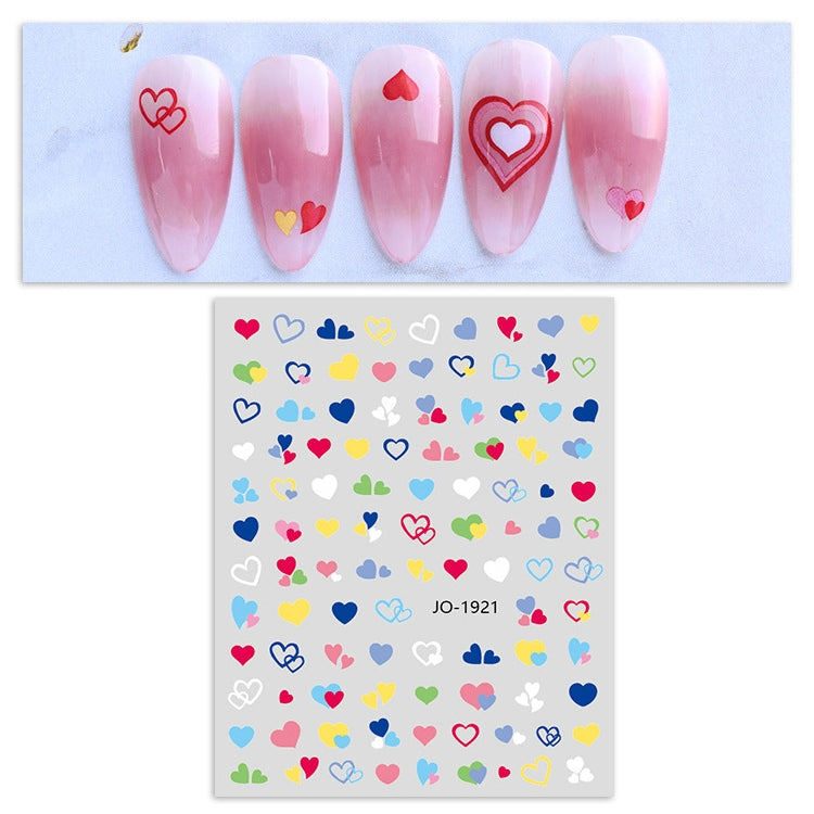 10 PCS TZ0326 Heart Nail Art Waterproof Sticker with Adhesive