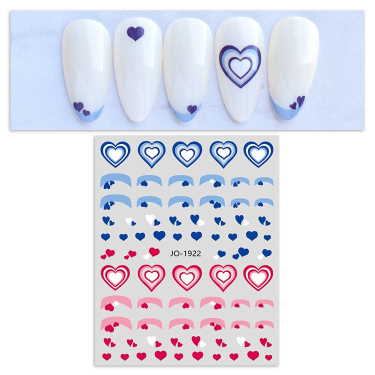 10 PCS TZ0326 Heart Nail Art Waterproof Sticker with Adhesive