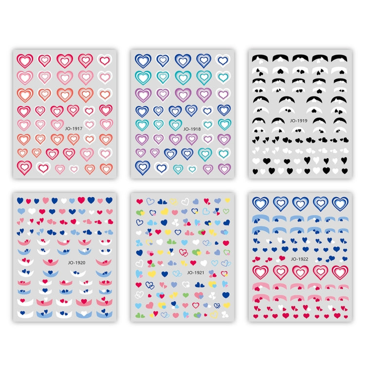 10 PCS TZ0326 Heart Nail Art Waterproof Sticker with Adhesive