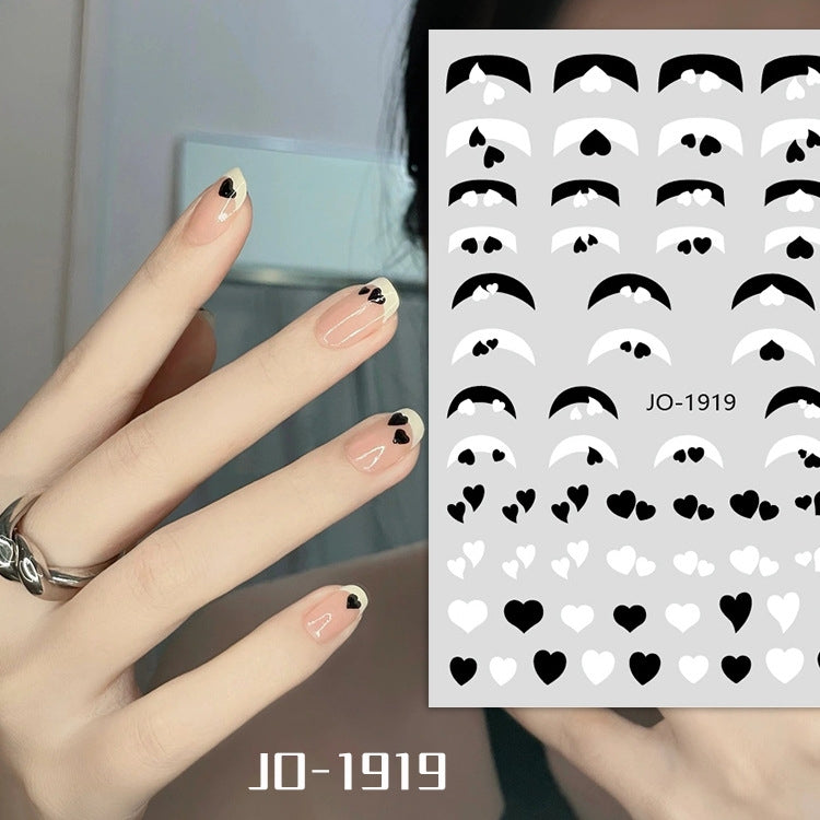 10 PCS TZ0326 Heart Nail Art Waterproof Sticker with Adhesive
