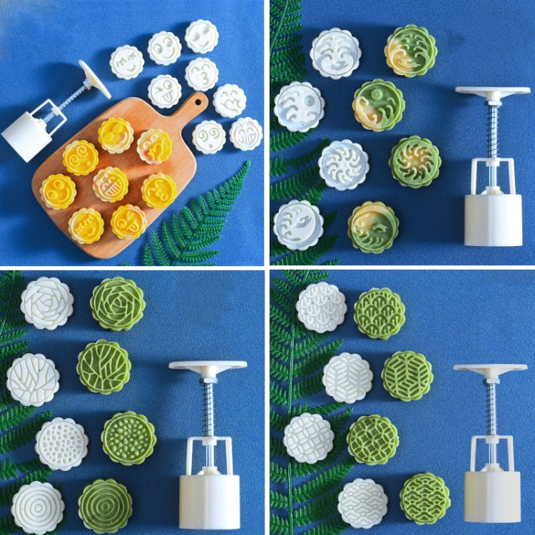 2 PCS Moon Festival Round Hand-Pressed Pastry Mold Baking Tools, Model: 28