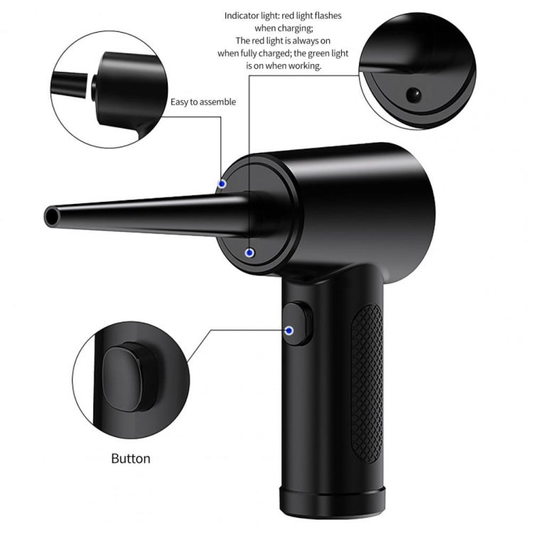 68W 51000RPM Portable Handheld Dust Blower Wireless Vacuum Cleaner With LED Lamp Lighting(6000mAh)