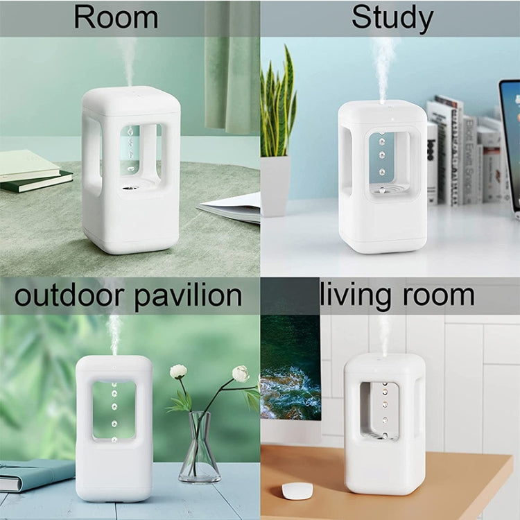 Anti-Gravity Water Droplet Backflow Humidifier Atmosphere Lamp Atomizer(White)