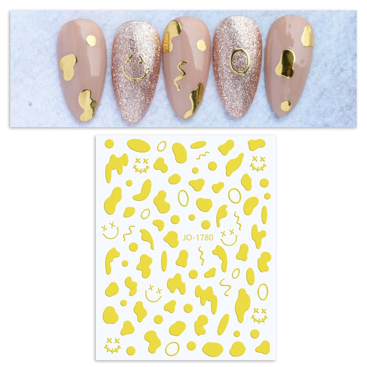 10 PCS Cow Color Block Nail Art Stickers