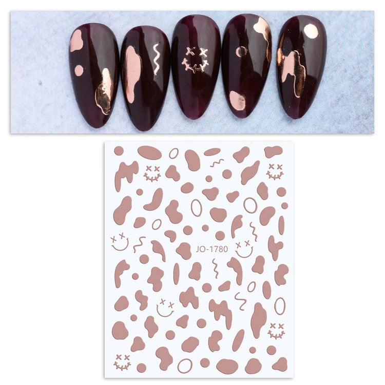 10 PCS Cow Color Block Nail Art Stickers