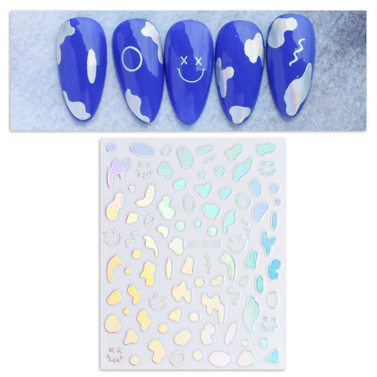 10 PCS Cow Color Block Nail Art Stickers