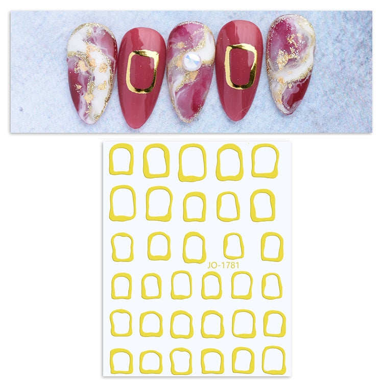 10 PCS Cow Color Block Nail Art Stickers