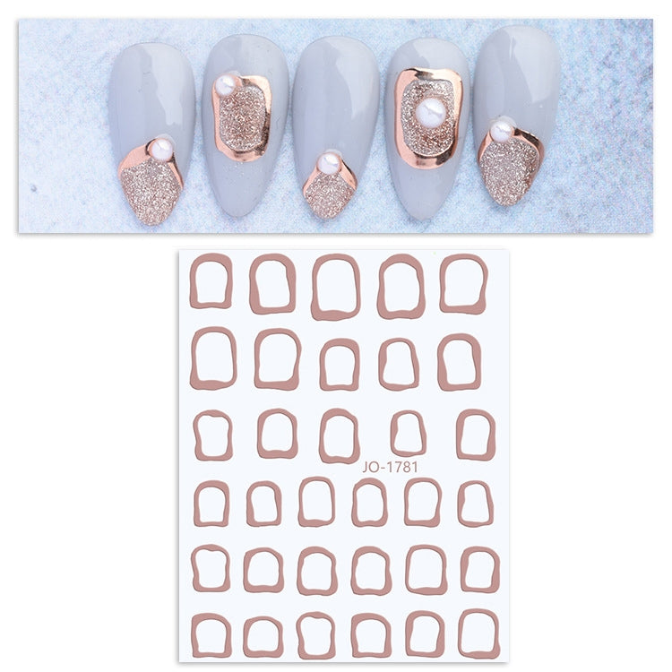 10 PCS Cow Color Block Nail Art Stickers