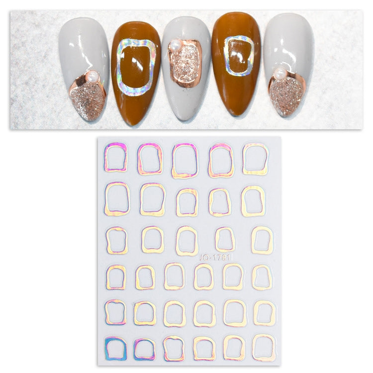 10 PCS Cow Color Block Nail Art Stickers