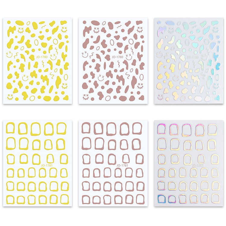 10 PCS Cow Color Block Nail Art Stickers