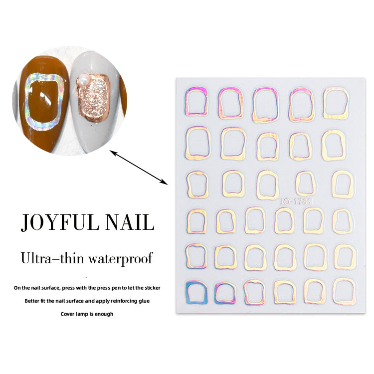 10 PCS Cow Color Block Nail Art Stickers