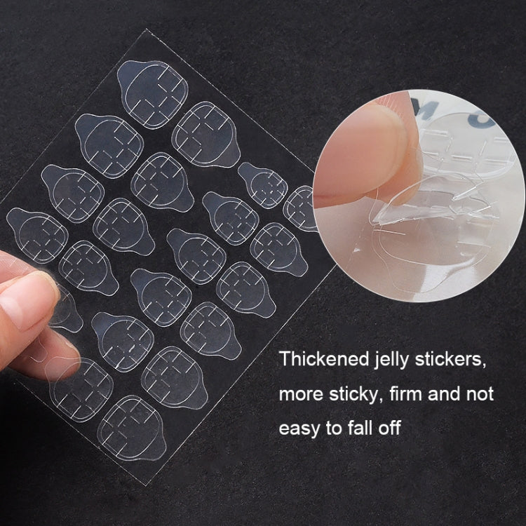 30 PCS 24 Stickers/Sheet Nail Art Double Sided Jelly Glue, Specification: Pink