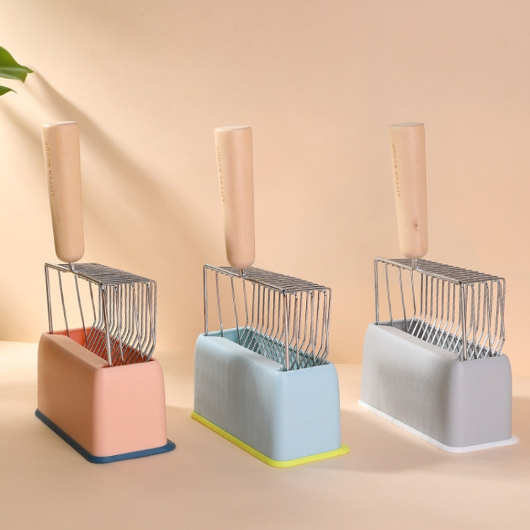 Metal Wooden Handle Cat Litter Remove Pet Cleaning Tool, Specification Base (Random  Color Delivery)