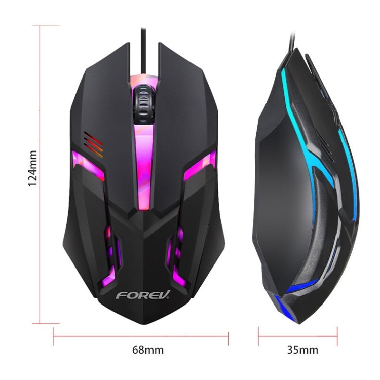 FV-136 Wired Photoelectric Colorful Breathing Light Gaming Office Mouse