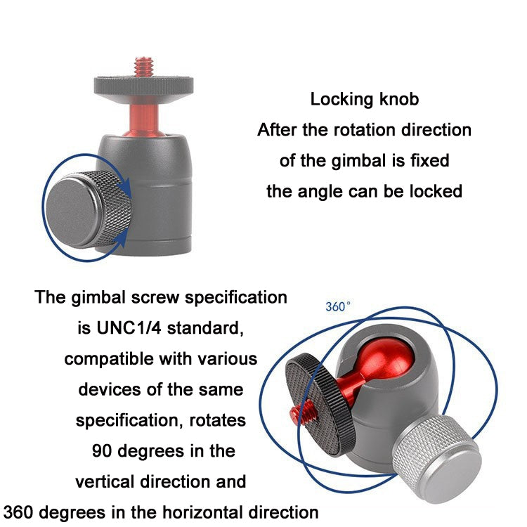 2 PCS Universal Spherical Head Camera Fill Light Tripod Bracket