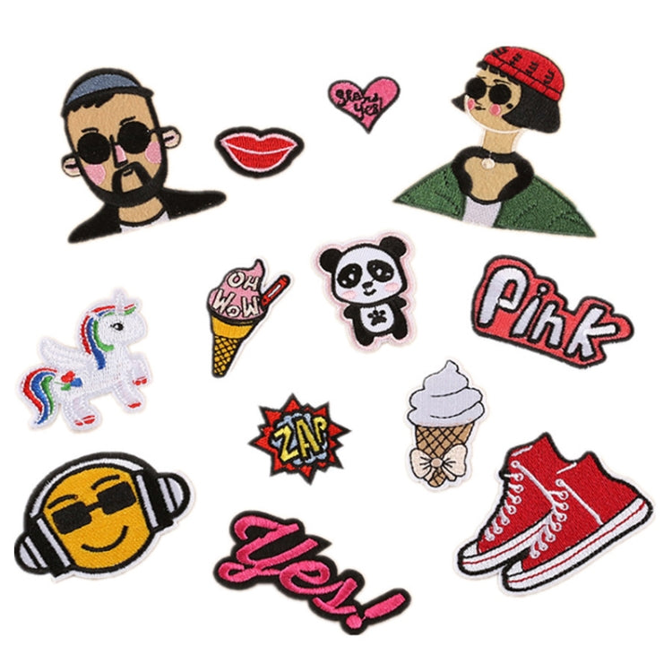 13PCS DIY Handmade Accessories Luggage Clothing Embroidery Cloth Stickers Style Random Delivery