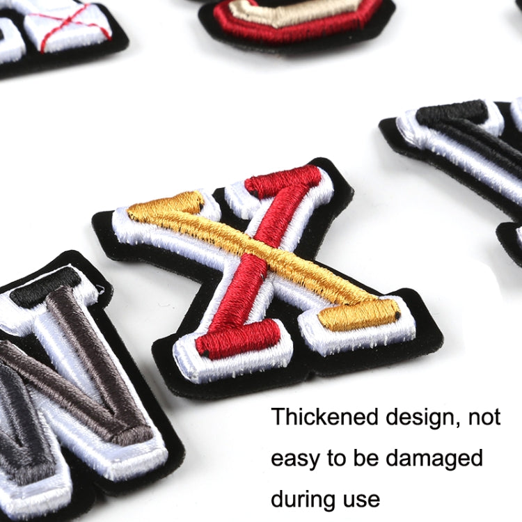 26PCS English Letter Three-dimensional Embroidered Cap Badge Cloth Sticker