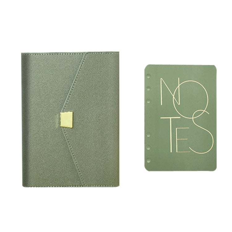 Detachable Soft Leather Loose-Leaf Notebook Business Hand Account Diary, Size: A5 (Green)