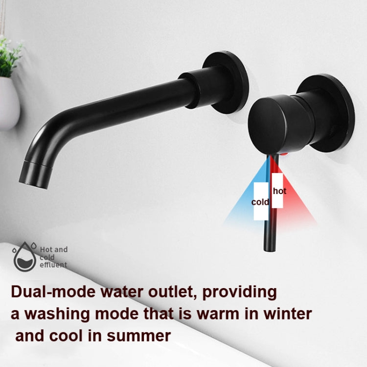 In-wall Hidden Concealed Faucet Hot and Cold Copper Mixing Valve, Specification: Black Conjoined