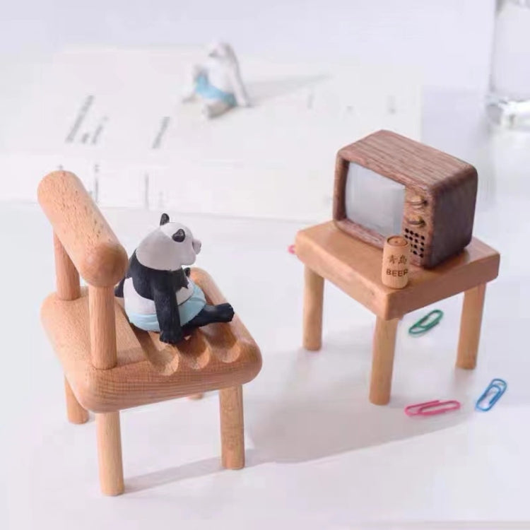 Solid Wood Mobile Phone Stand Chair Ornament Mobile Phone Base(Beech)