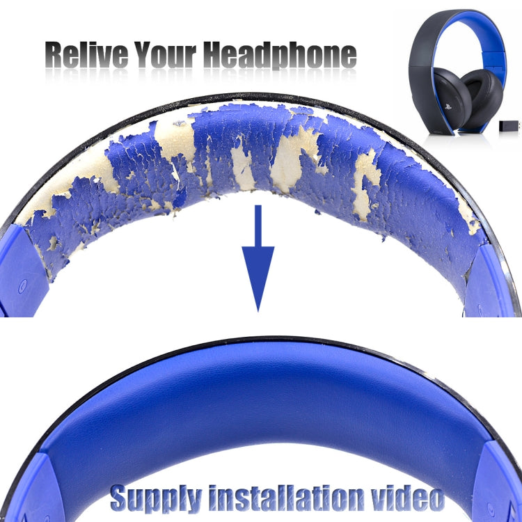 2 PCS Headphone Sponge Cover for SONY PS3 PS4 7.1 Gold,Style:  Black  Headband