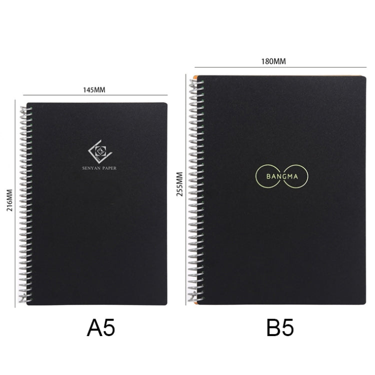 KCA02 Erasable Waterproof Coil Notebook, Spec: A5 Iron Ring no LOGO