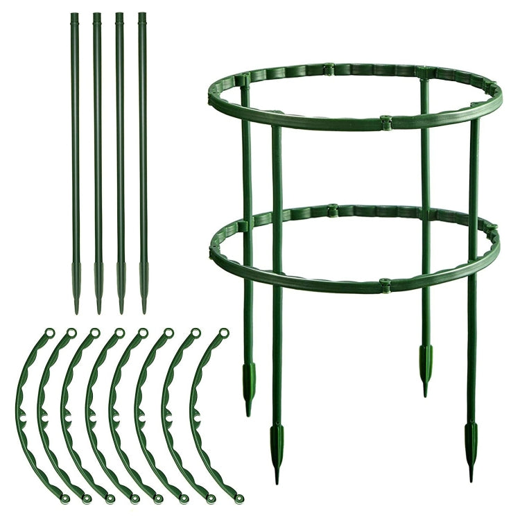 2 Sets Garden Flower Stand Plant Plastic Support Ring, Style: Long Double Layer(Green)