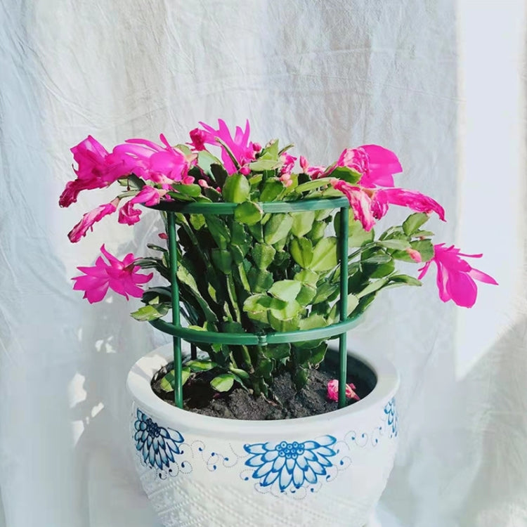 2 Sets Garden Flower Stand Plant Plastic Support Ring, Style: Long Double Layer(Green)
