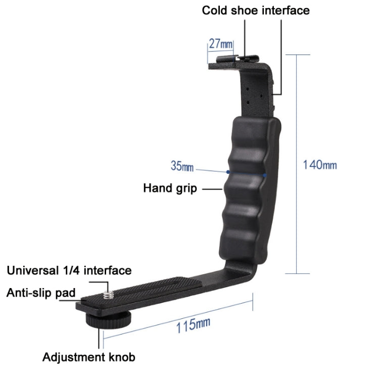 2 PCS L-Bracket for SLR Cameras Double-side Mount for Flash